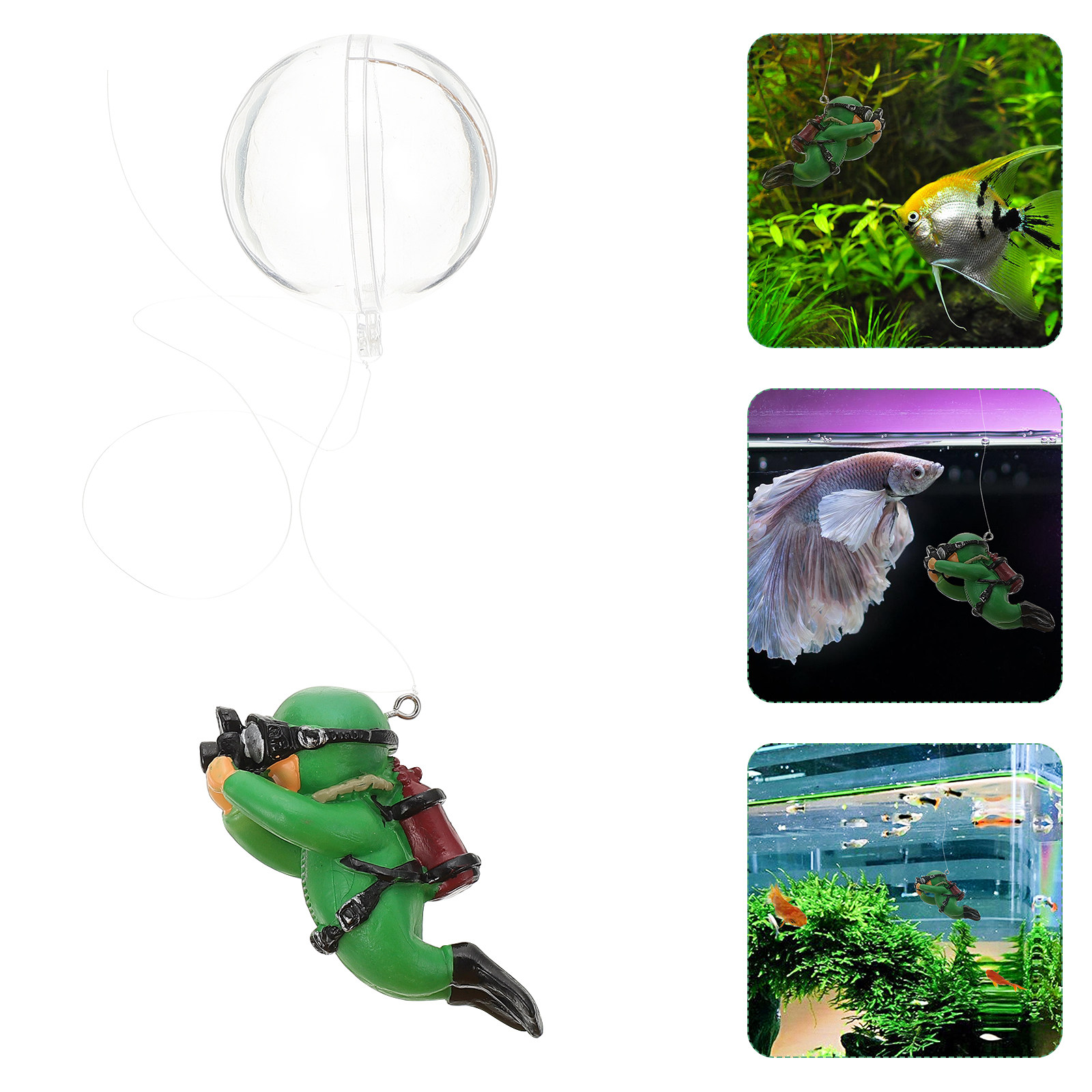 Aquarium Fish Low Maintenance - Fish Tank Floating Diver Decor Artificial