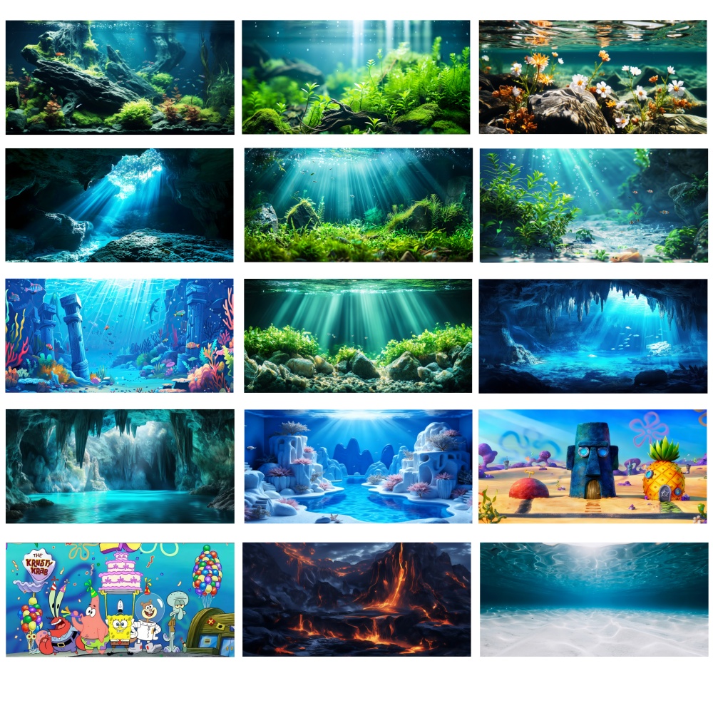 Aquarium Background Sticker 80 - Aquarium Fish Wallpaper ulasan dan harga